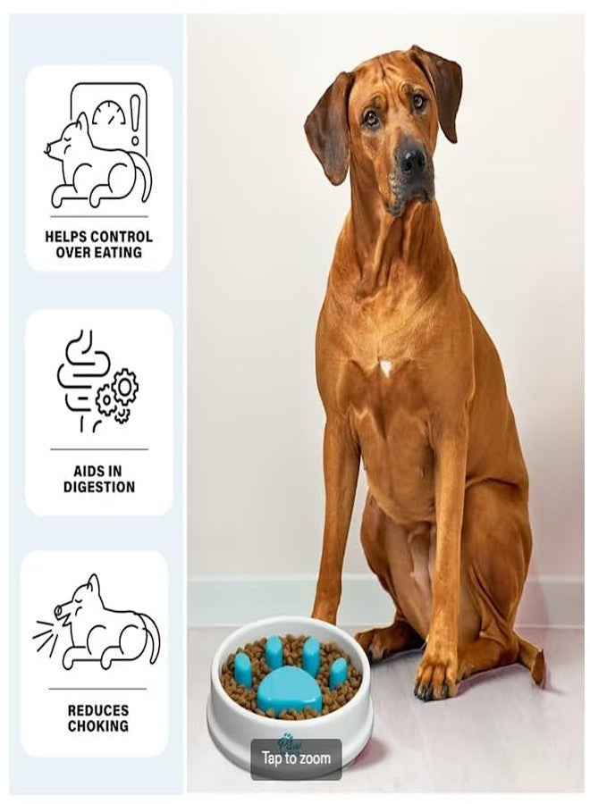 HOMENITY هومينيتي® - وعاء تغذية بطيء مضاد للاختناق للكلاب الصغيرة والجراء والقطط، وعاء بلاستيكي للحيوانات الأليفة (50 مل أبيض) - Image 5